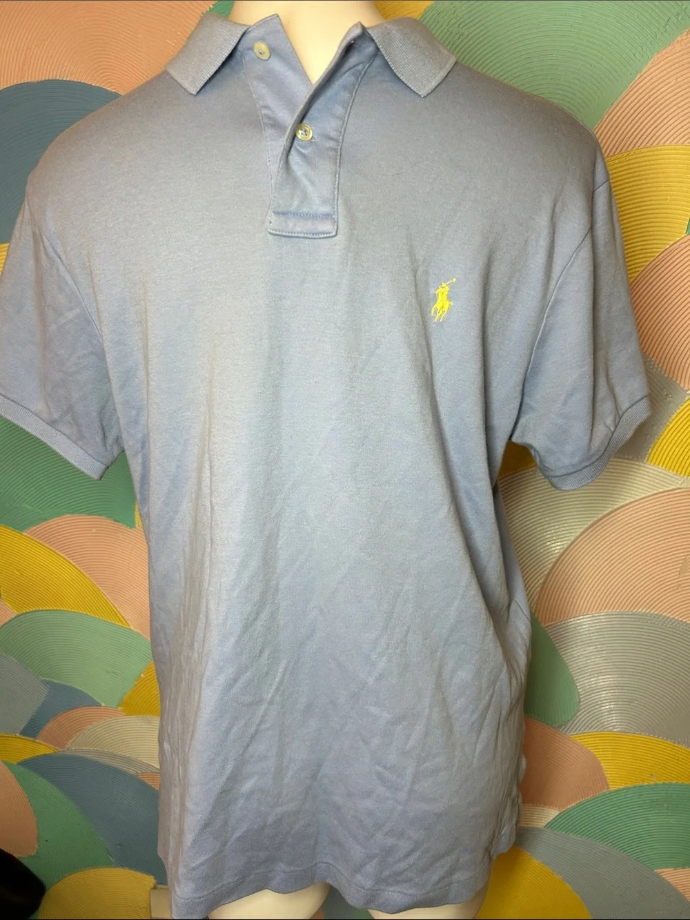 Ralph Lauren Men’s Sky Blue Polo with Yellow Pony sz M